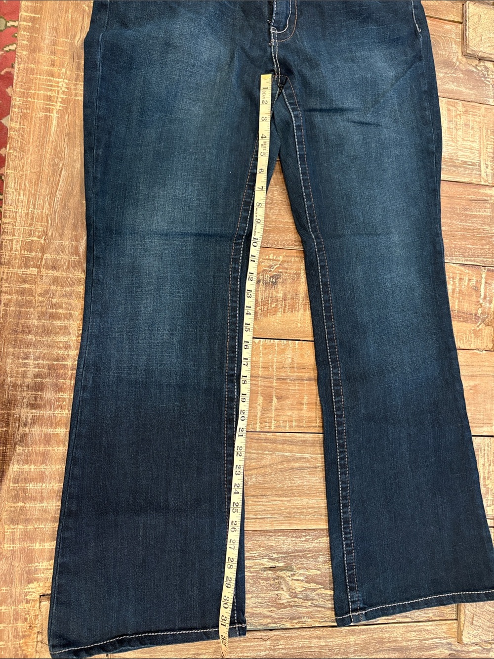 Seven7 Dark Blue women’s Denim Bootcut Flared Jeans size 14 - Picture 7 of 11